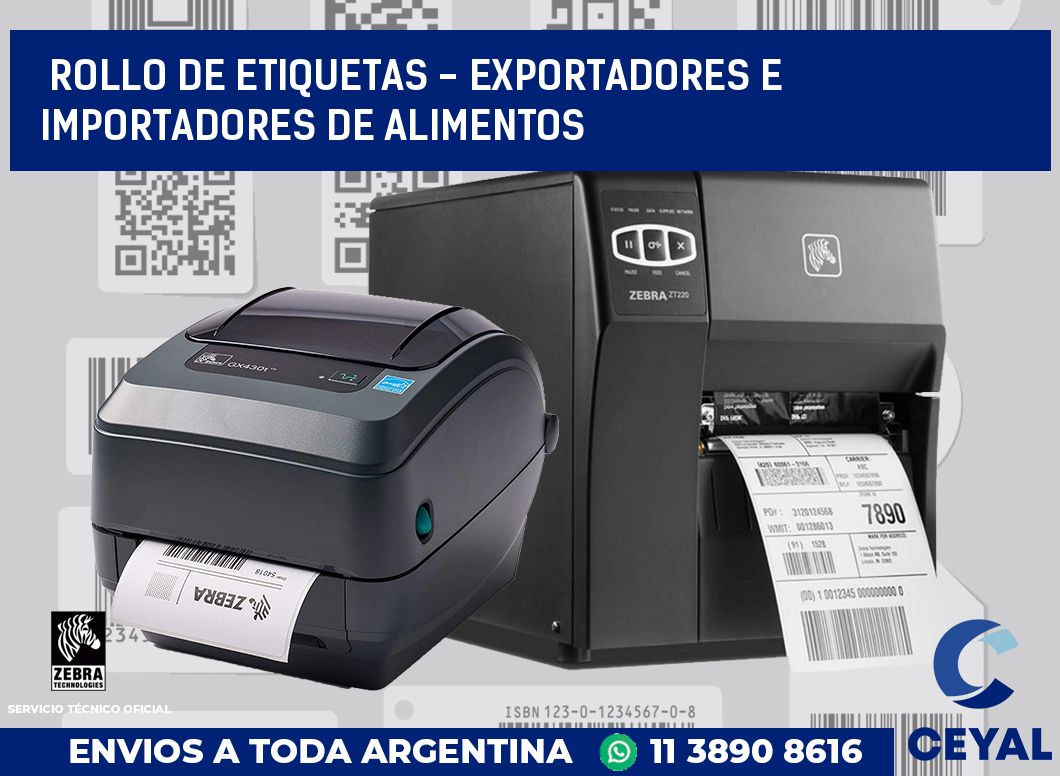 rollo de etiquetas - exportadores e importadores de alimentos