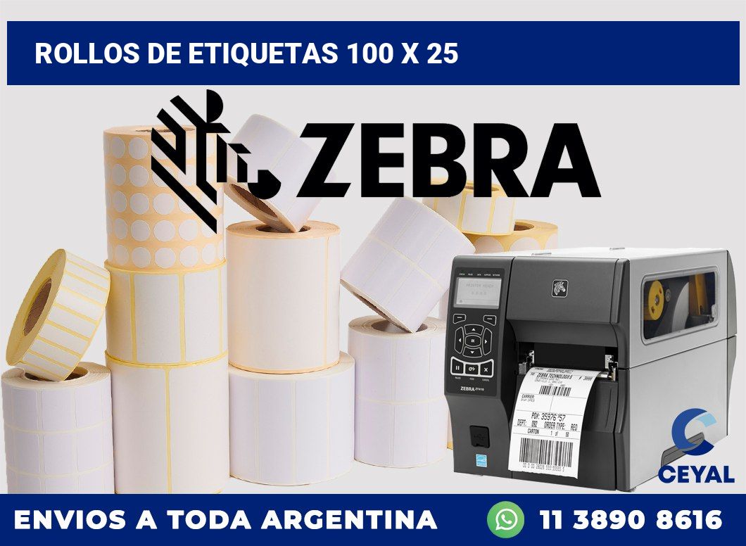rollos de etiquetas 100 x 25