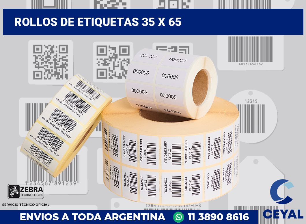 rollos de etiquetas 35 x 65