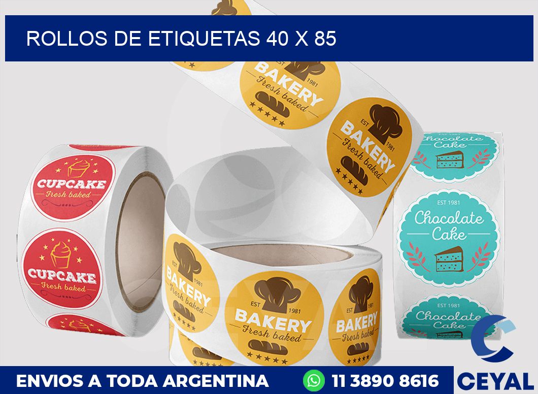 rollos de etiquetas 40 x 85
