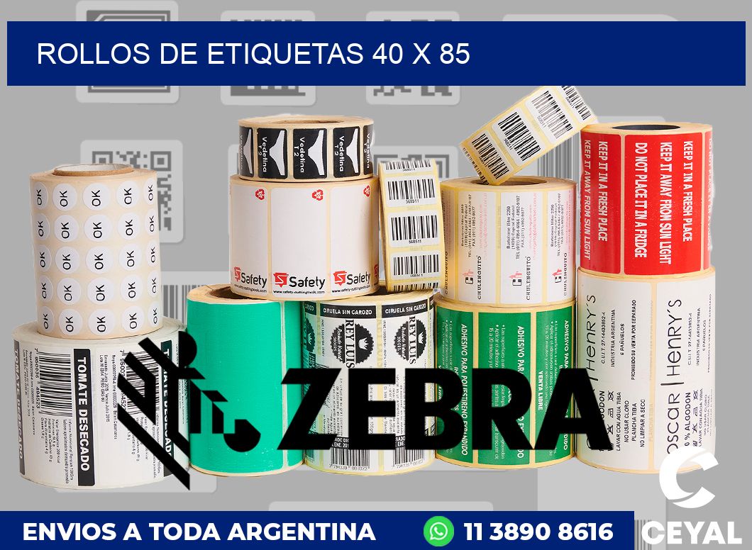 rollos de etiquetas 40 x 85
