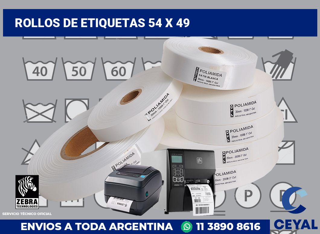 rollos de etiquetas 54 x 49