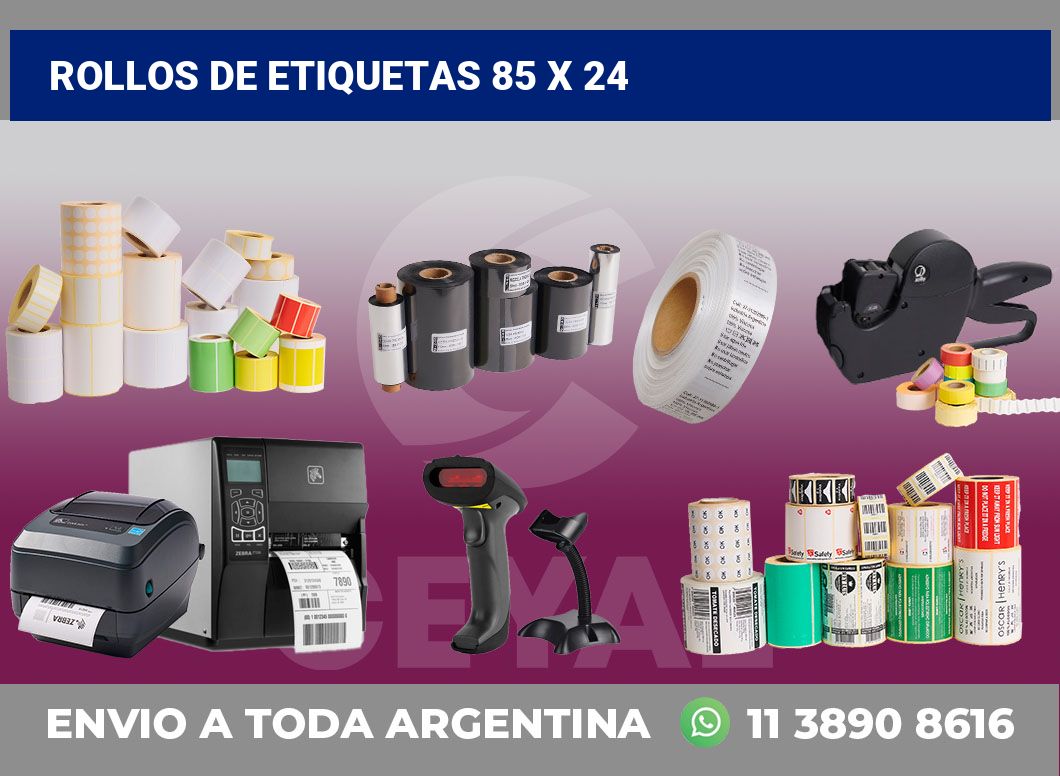 rollos de etiquetas 85 x 24