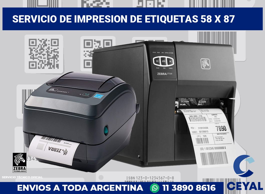 servicio de impresion de etiquetas 58 x 87