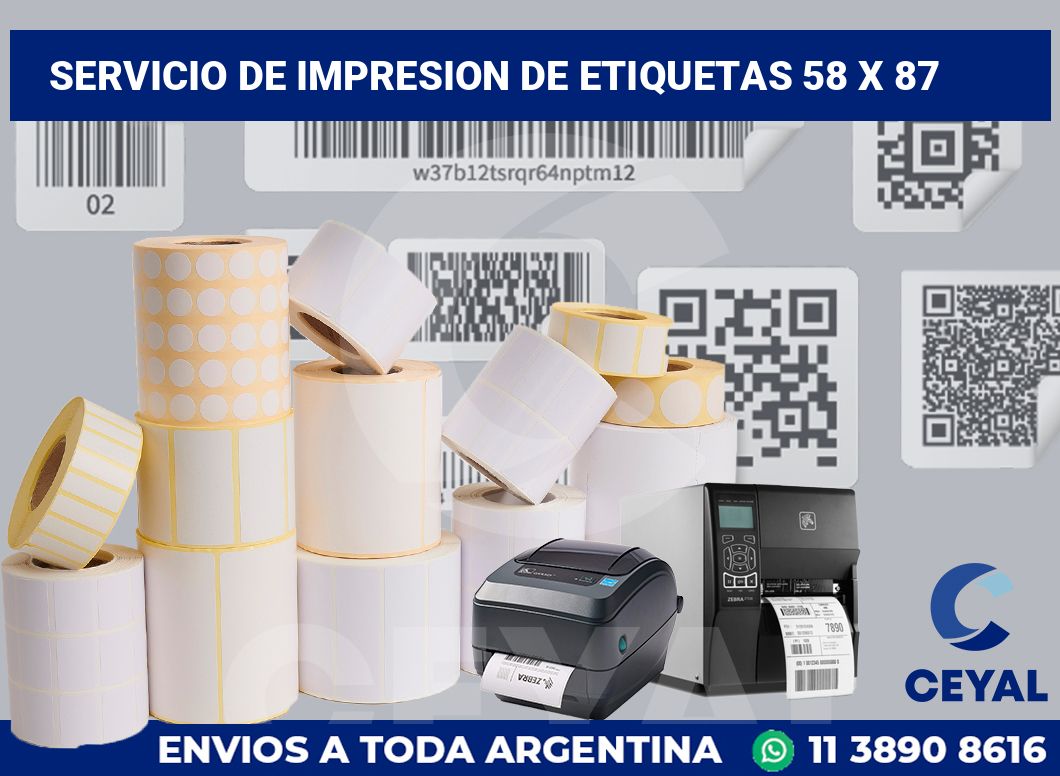 servicio de impresion de etiquetas 58 x 87