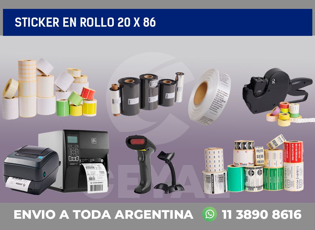 sticker en rollo 20 x 86