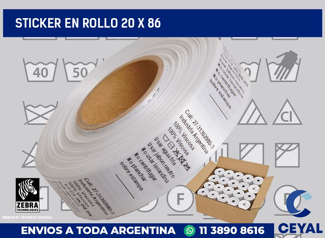sticker en rollo 20 x 86