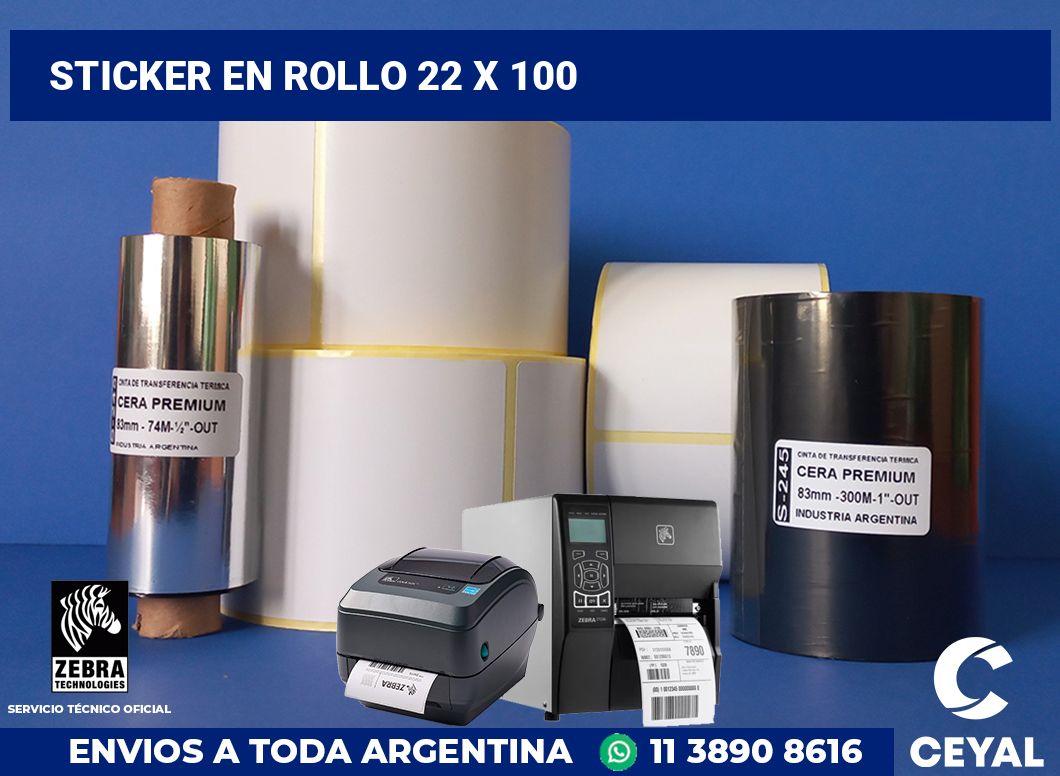 sticker en rollo 22 x 100