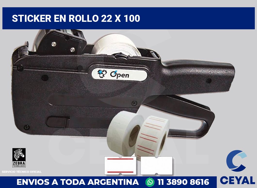 sticker en rollo 22 x 100