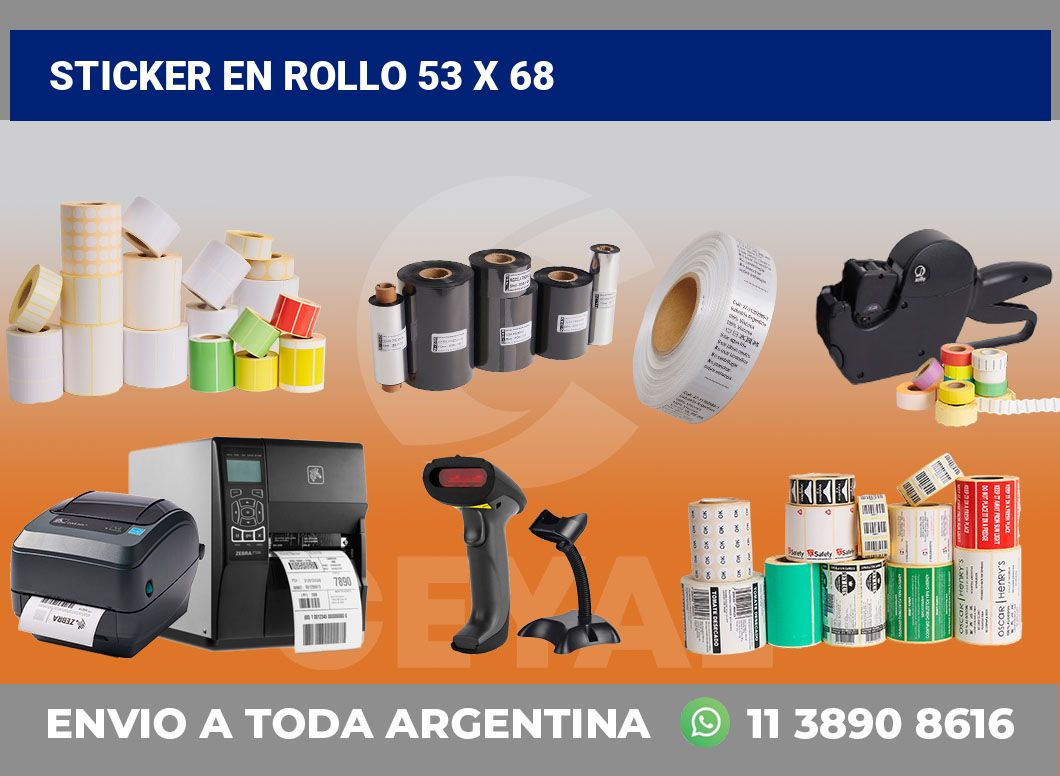 sticker en rollo 53 x 68