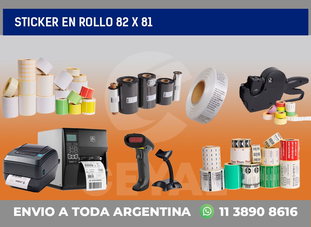 sticker en rollo 82 x 81