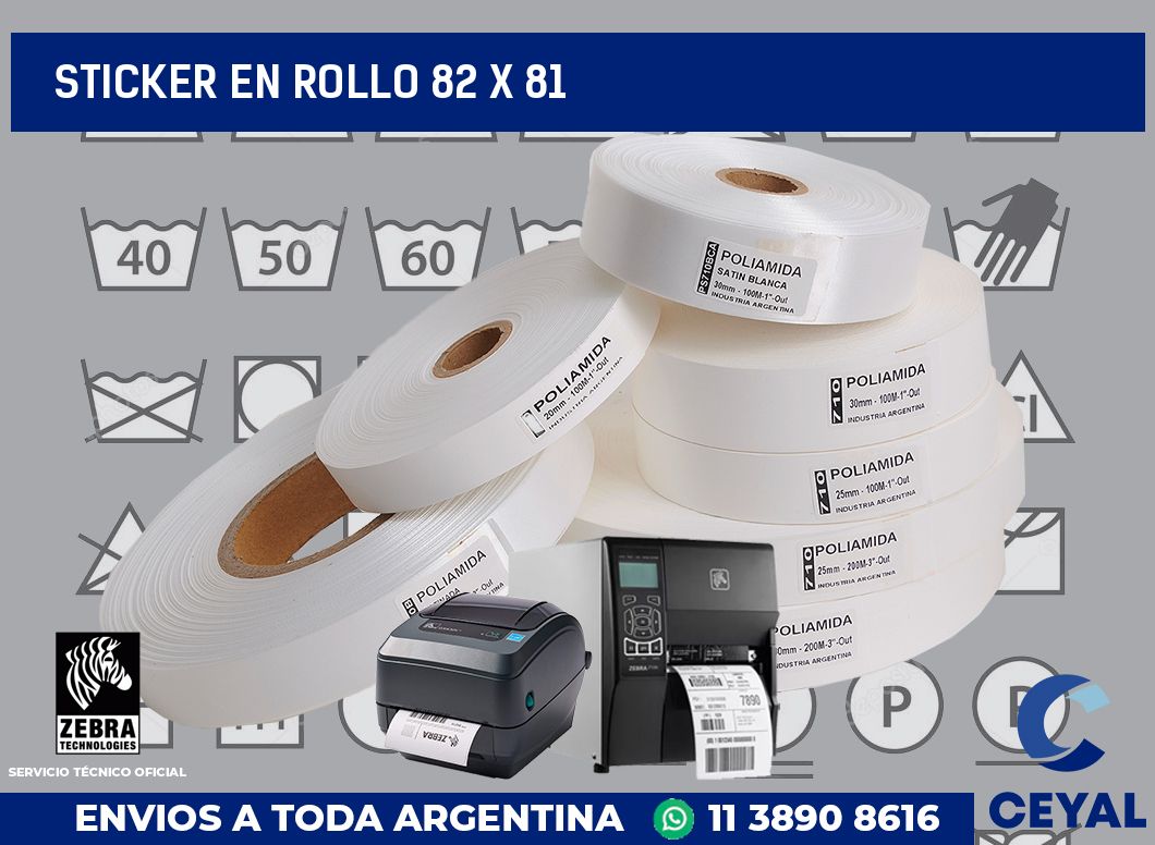 sticker en rollo 82 x 81