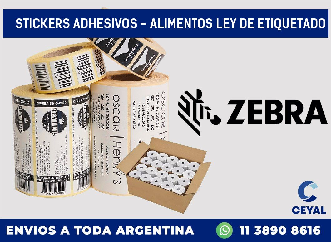 stickers adhesivos – alimentos ley de etiquetado