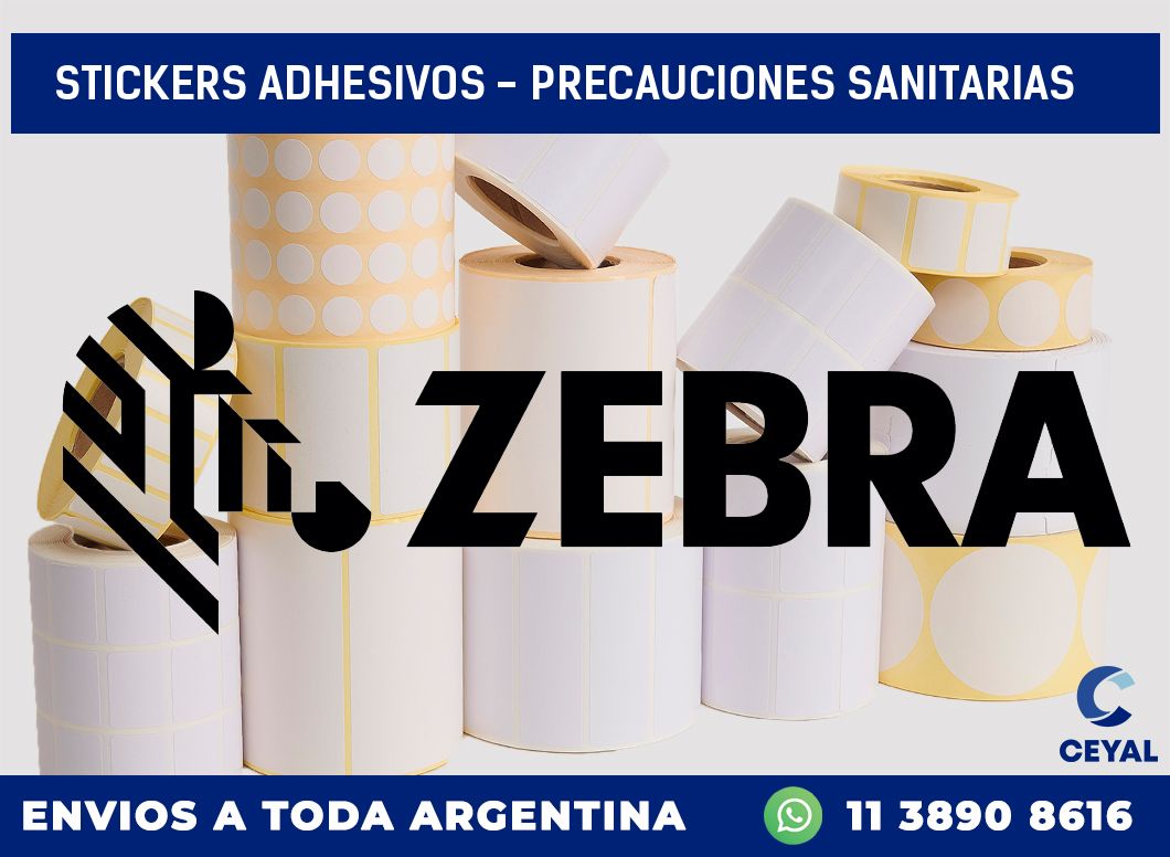 stickers adhesivos – precauciones sanitarias