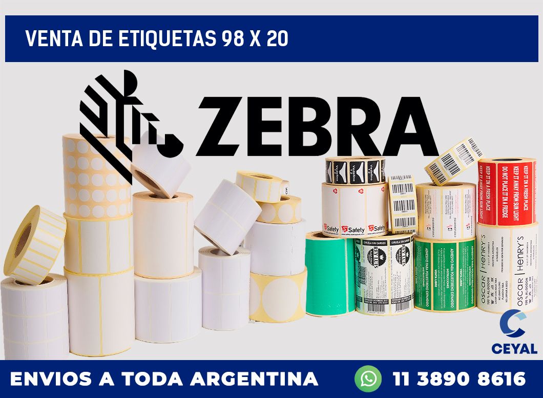 venta de etiquetas 98 x 20