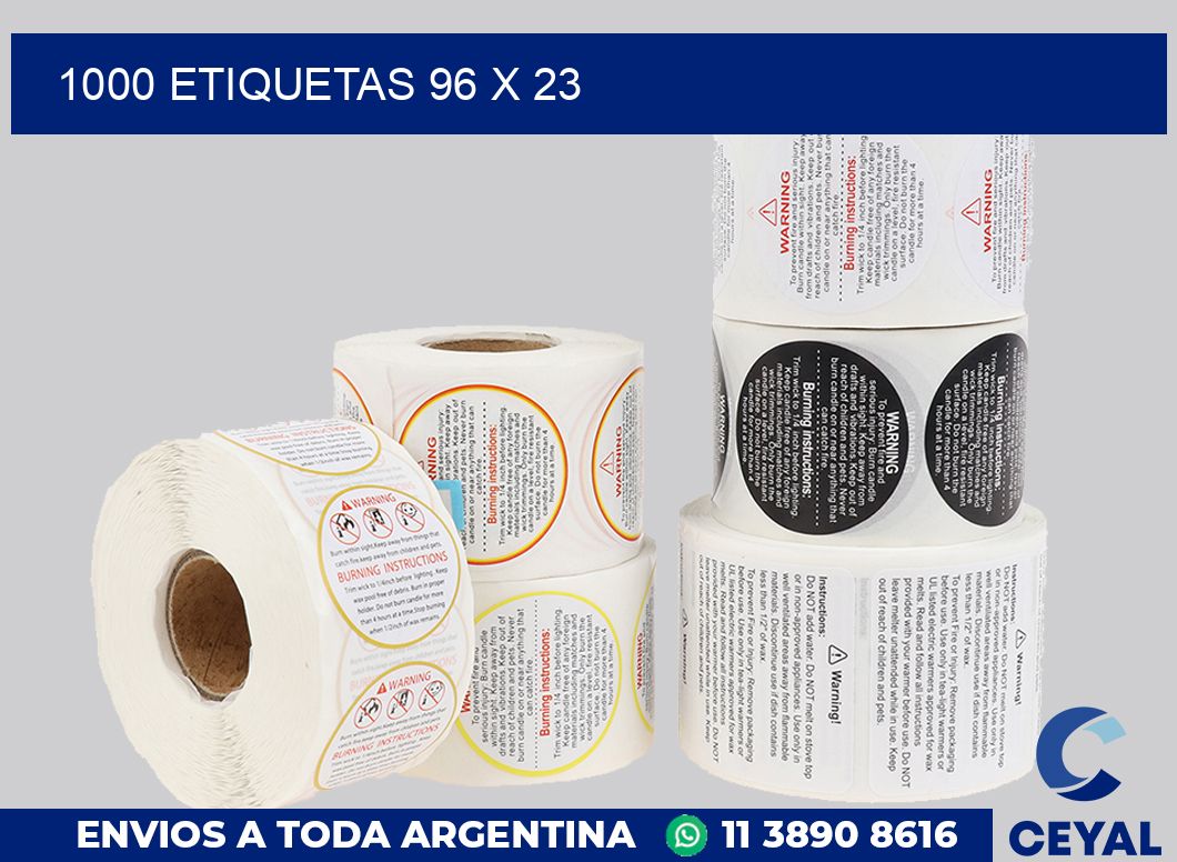 1000 etiquetas 96 x 23