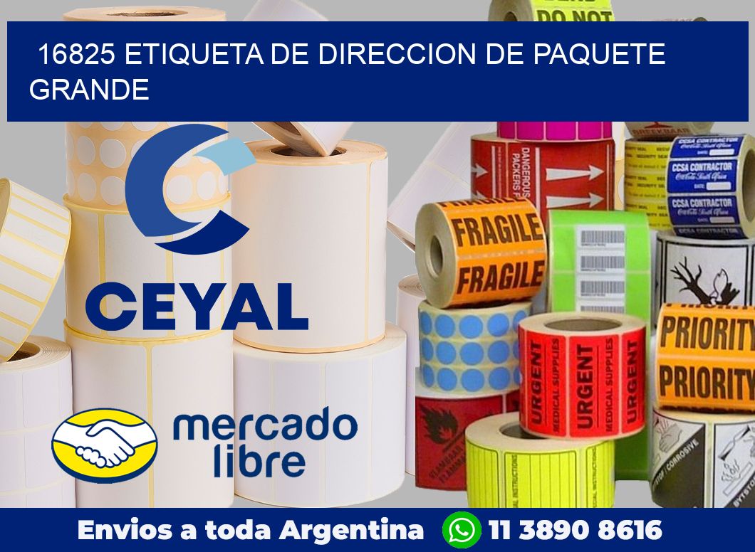 16825 Etiqueta de direccion de paquete grande