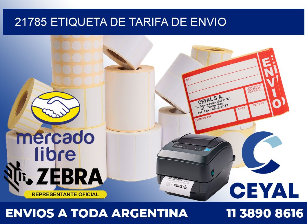 21785 Etiqueta de tarifa de envio