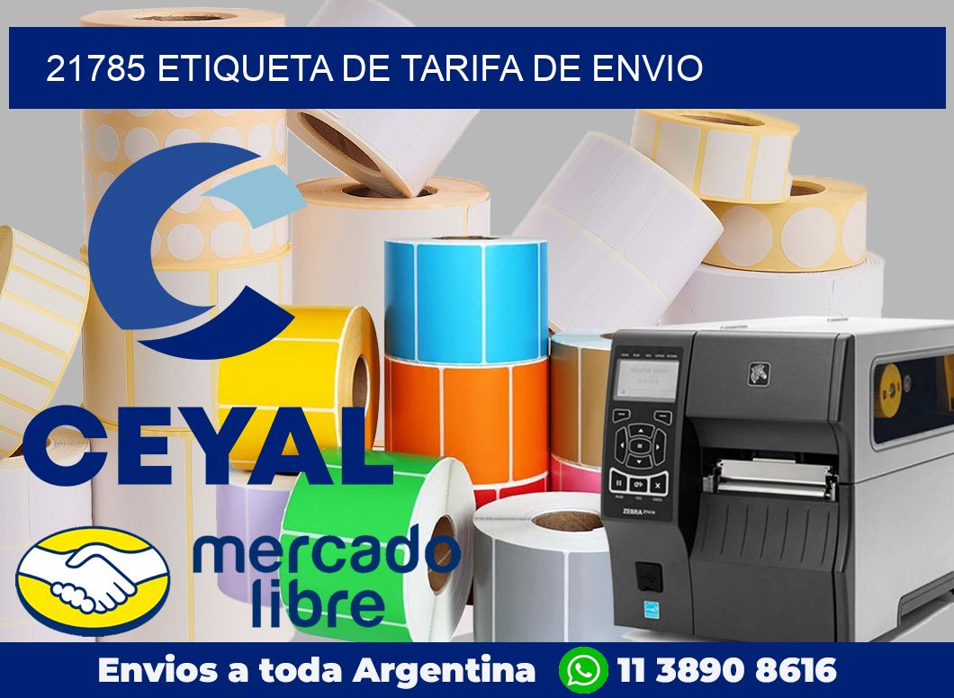 21785 Etiqueta de tarifa de envio