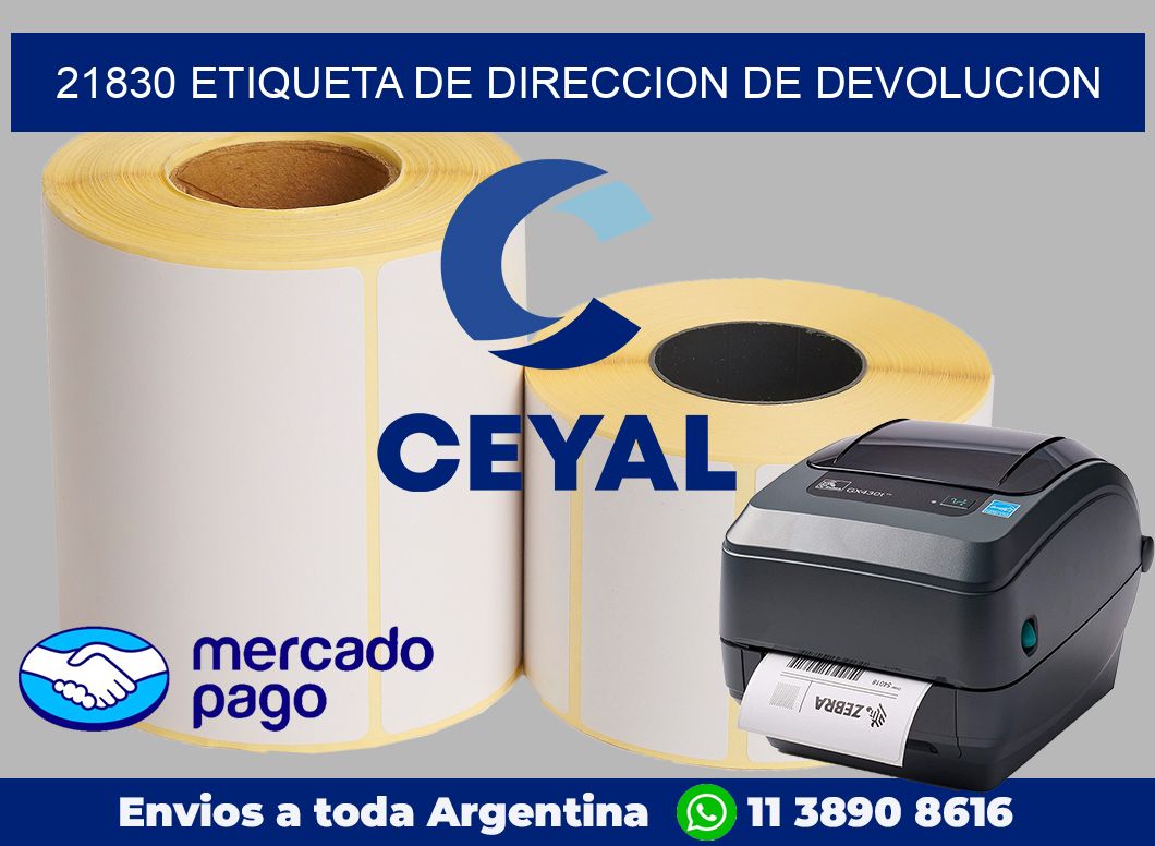 21830 Etiqueta de direccion de devolucion