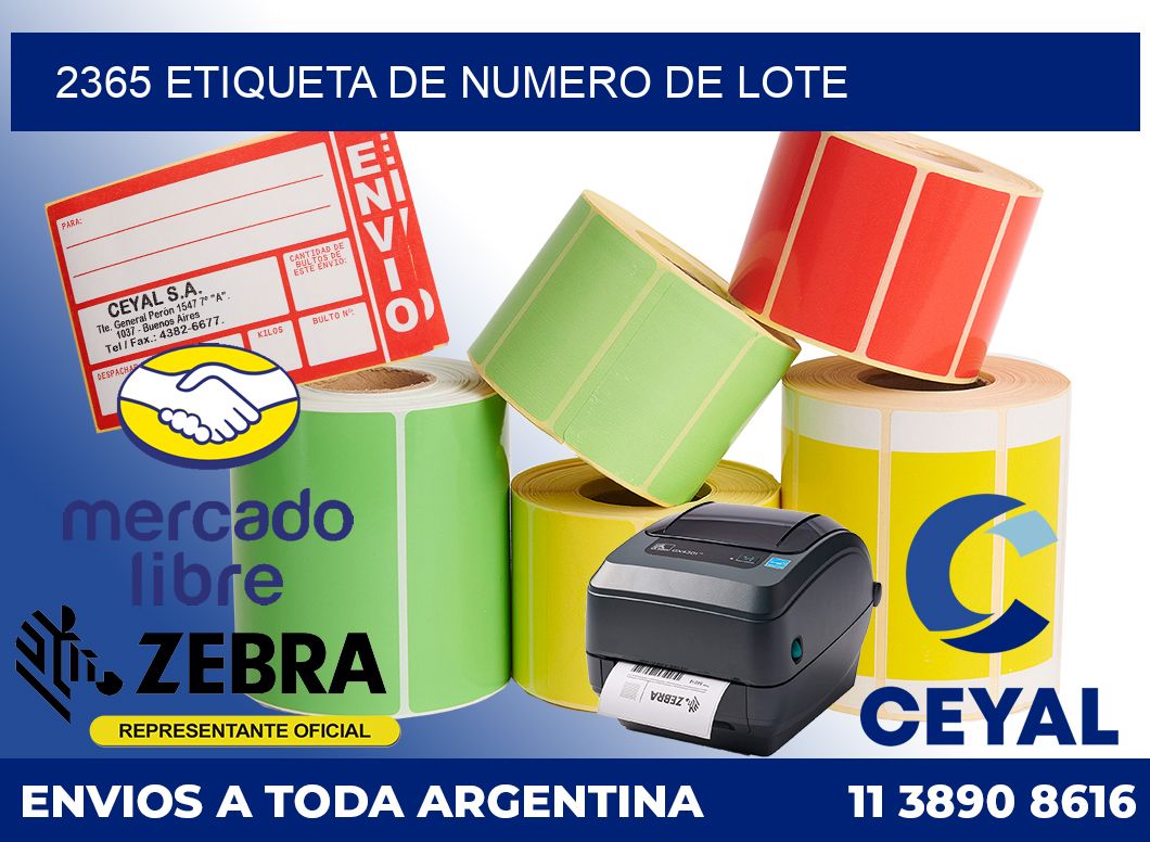 2365 Etiqueta de numero de lote