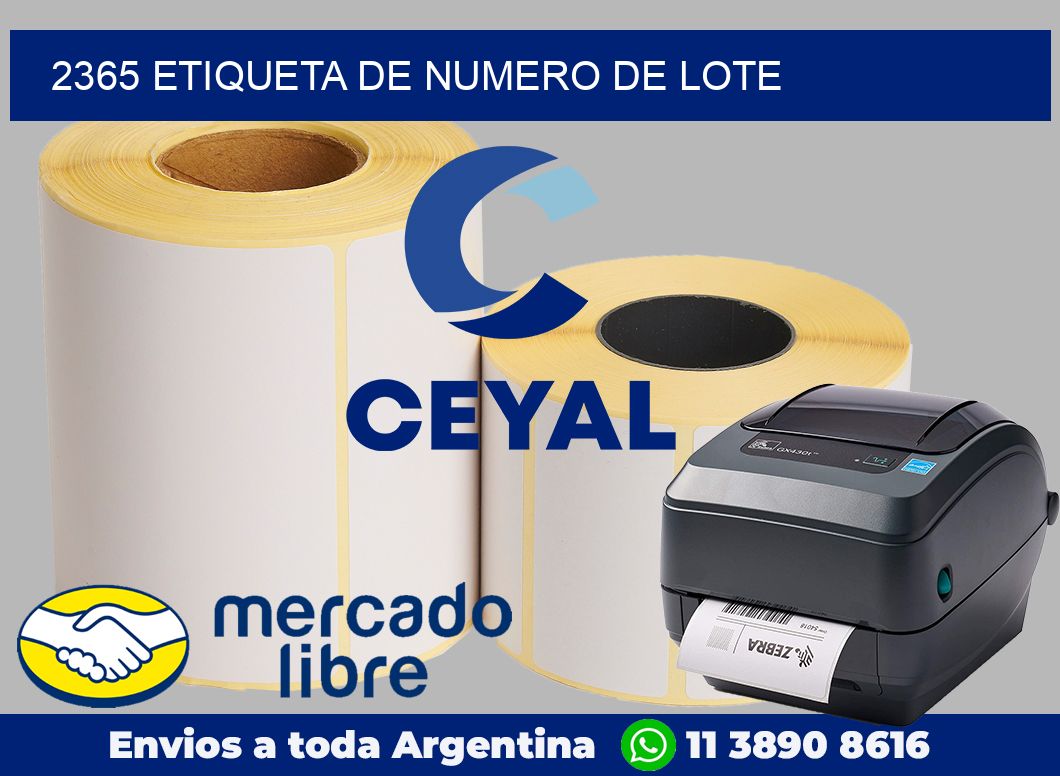 2365 Etiqueta de numero de lote