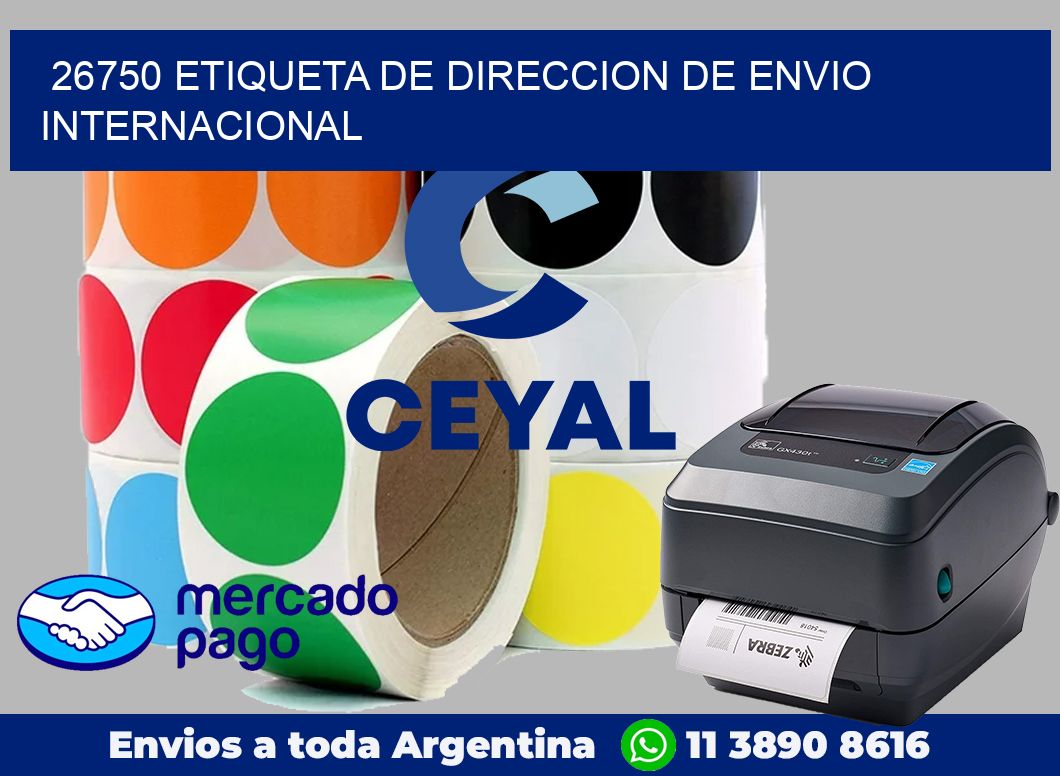 26750 Etiqueta de direccion de envio internacional