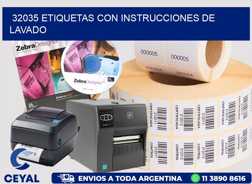 32035 Etiquetas con instrucciones de lavado