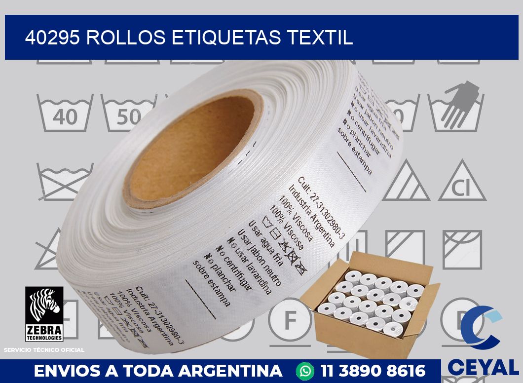 40295 rollos etiquetas textil
