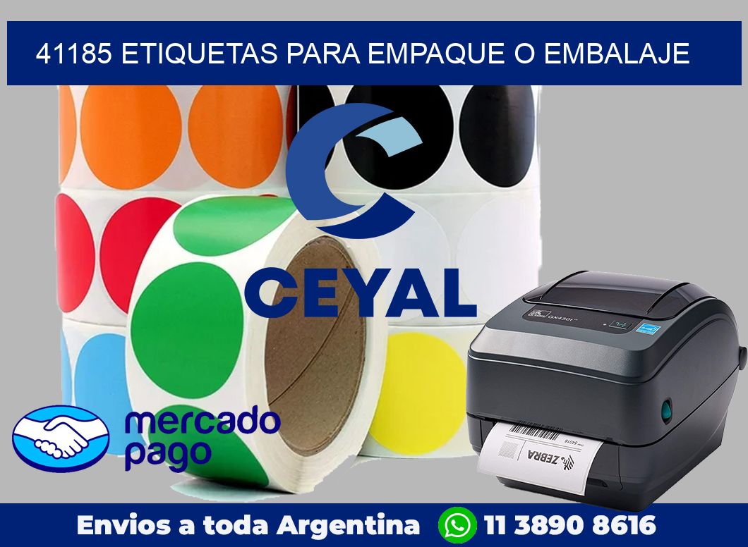41185 Etiquetas para empaque o embalaje