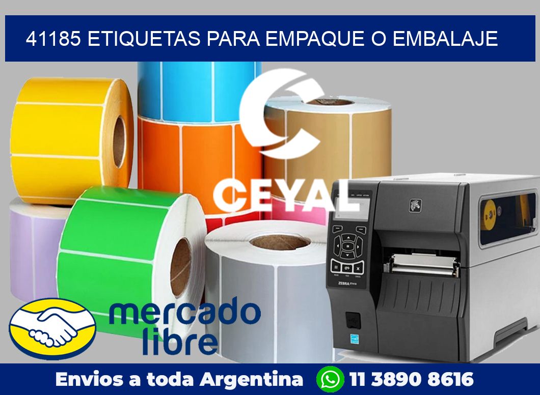 41185 Etiquetas para empaque o embalaje