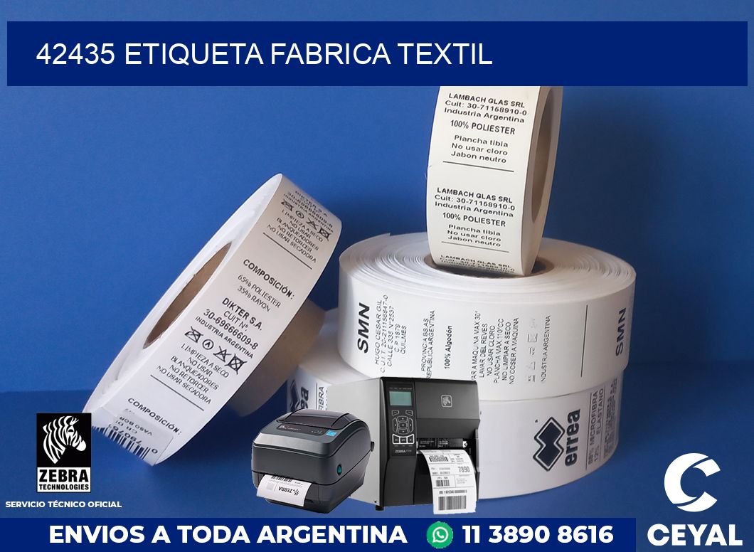 42435 etiqueta fabrica textil