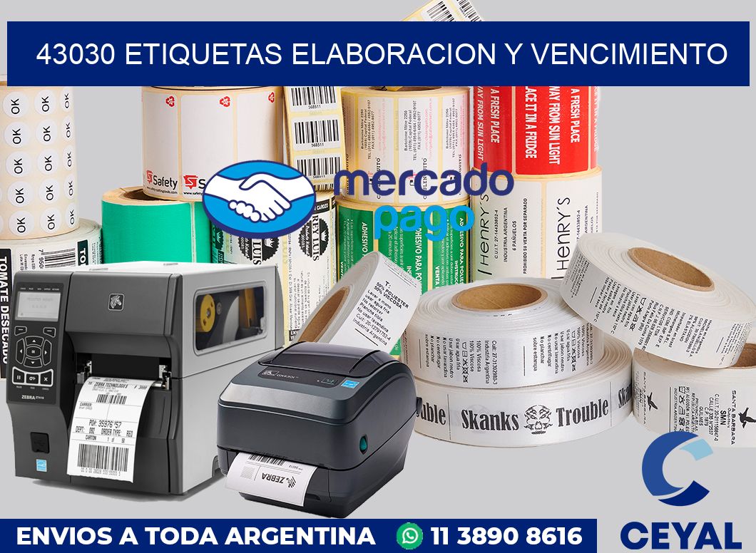 43030 Etiquetas elaboracion y vencimiento