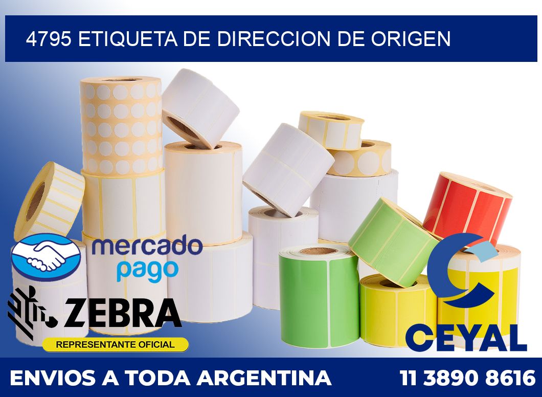 4795 Etiqueta de direccion de origen