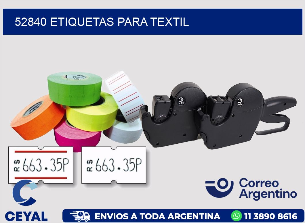 52840 etiquetas para textil