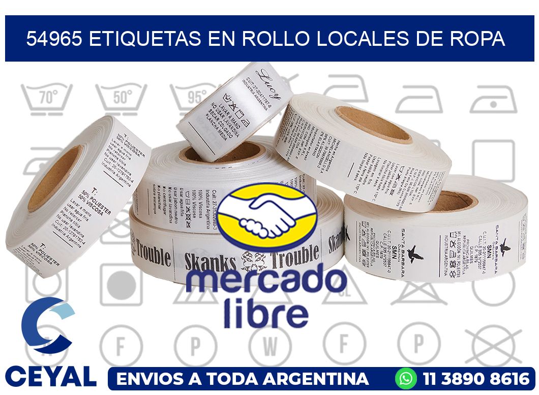 54965 Etiquetas en rollo locales de ropa