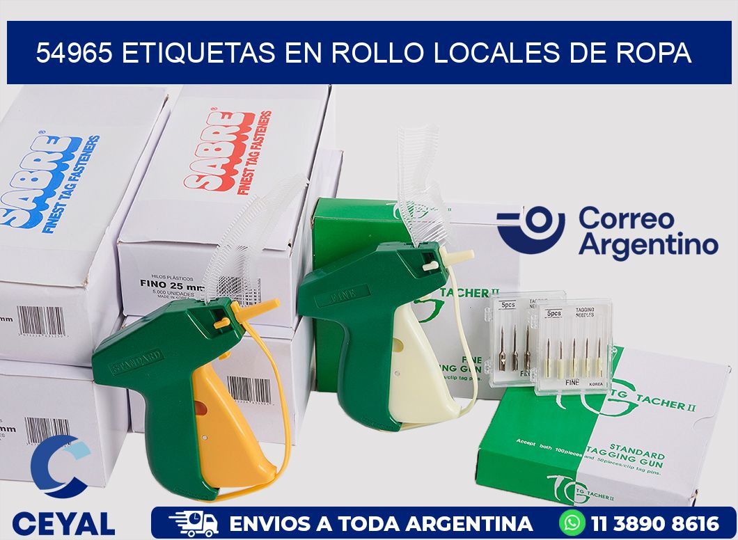 54965 Etiquetas en rollo locales de ropa