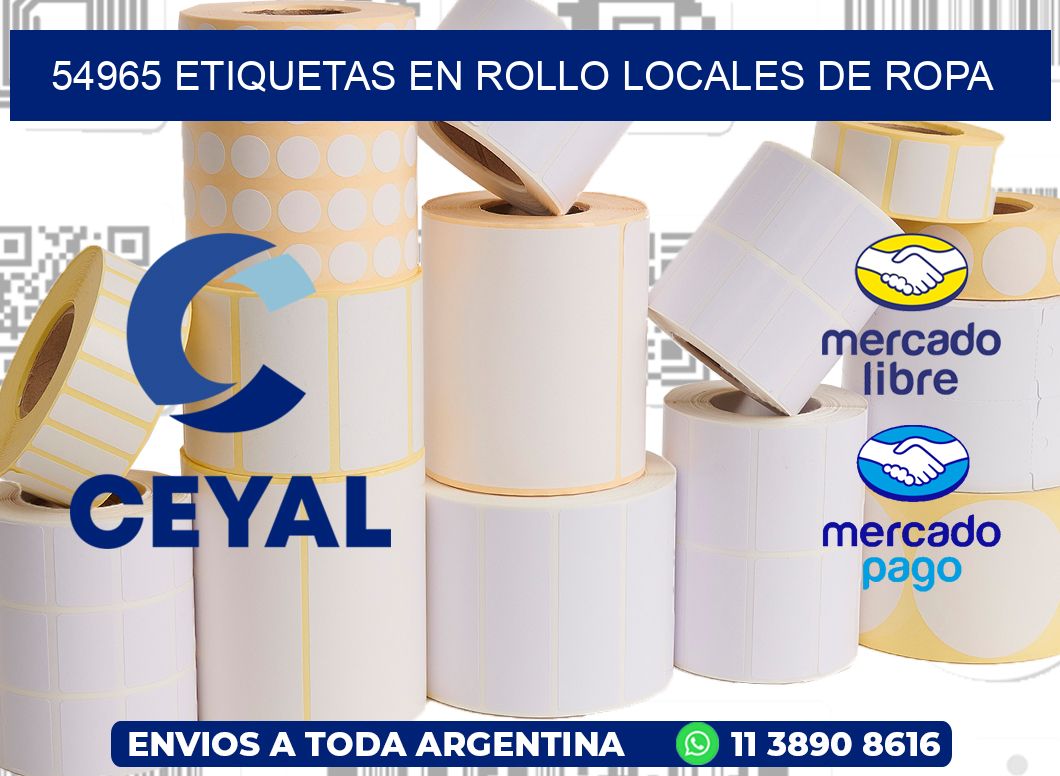 54965 Etiquetas en rollo locales de ropa