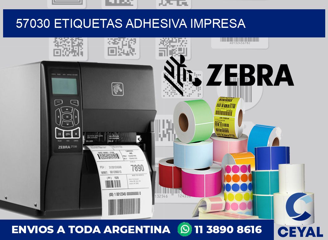 57030 etiquetas adhesiva impresa