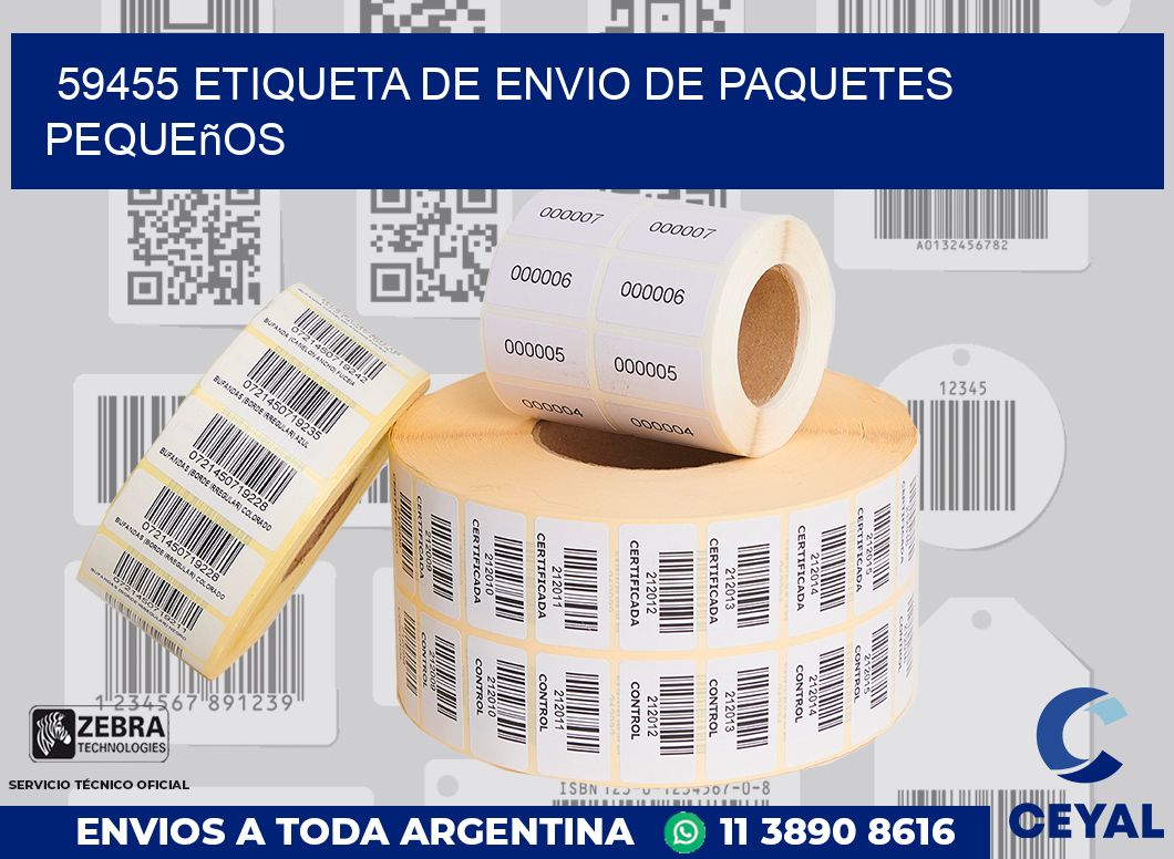 59455 Etiqueta de envio de paquetes pequeños