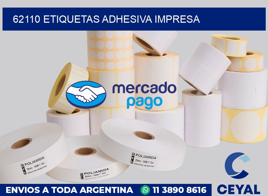 62110 etiquetas adhesiva impresa