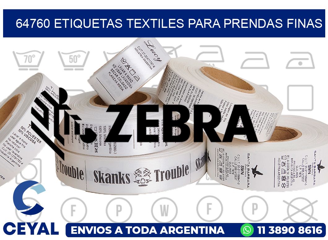 64760 Etiquetas textiles para prendas finas