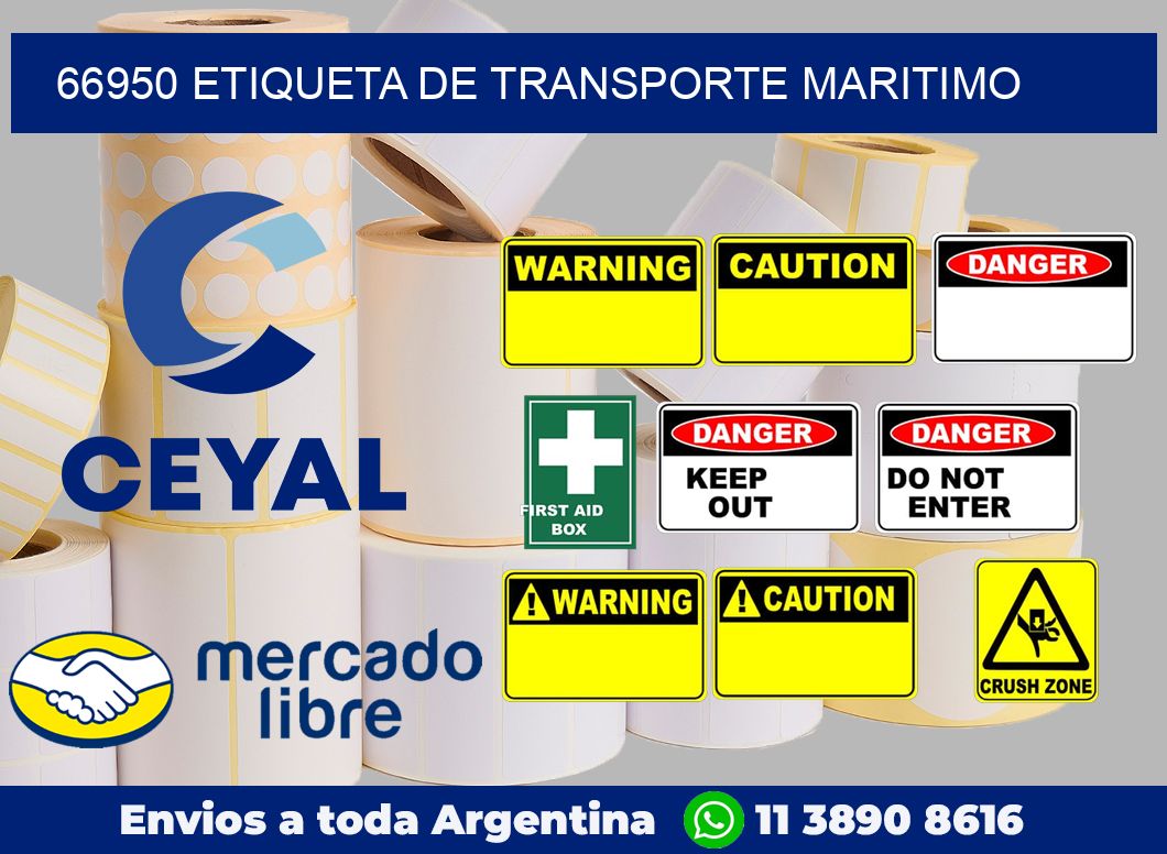 66950 Etiqueta de transporte maritimo