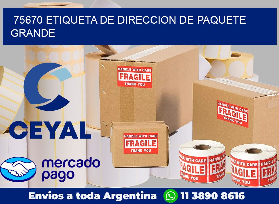 75670 Etiqueta de direccion de paquete grande