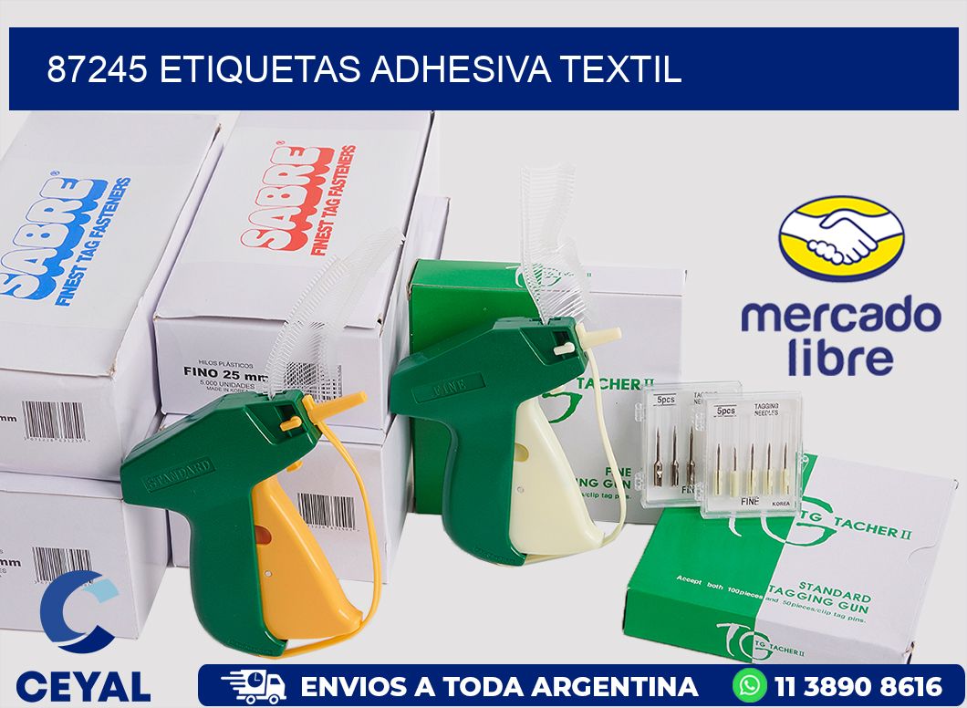 87245 etiquetas adhesiva textil