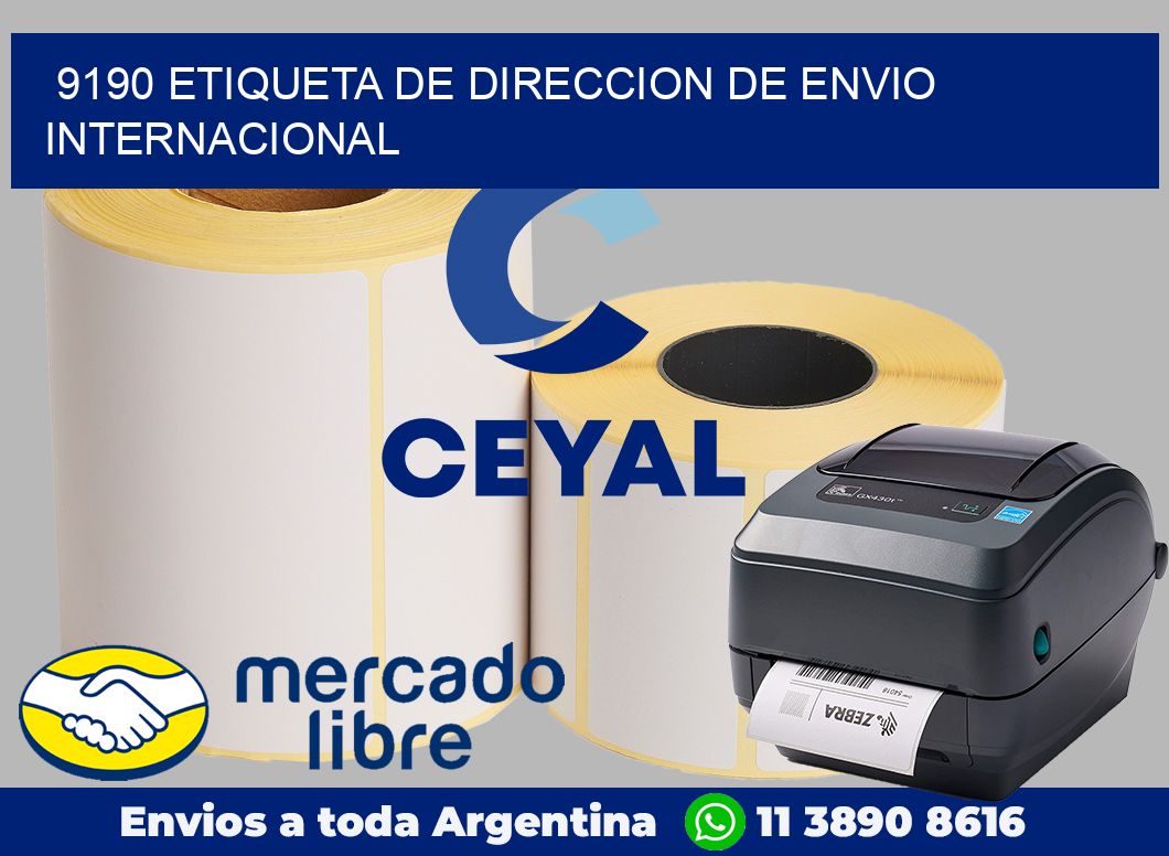 9190 Etiqueta de direccion de envio internacional