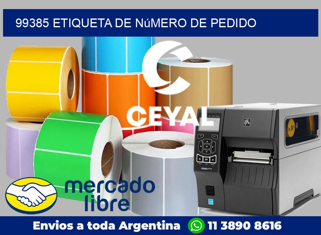 99385 Etiqueta de número de pedido