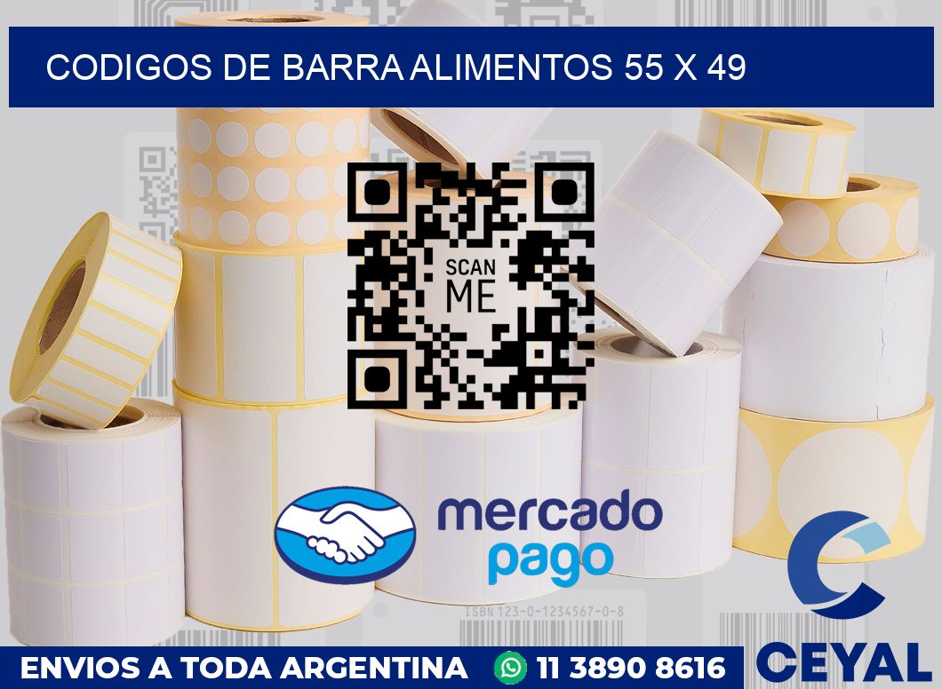 Codigos de barra alimentos 55 x 49