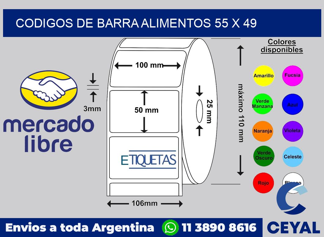Codigos de barra alimentos 55 x 49
