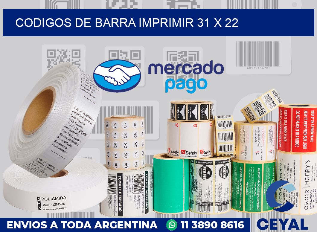 Codigos de barra imprimir 31 x 22